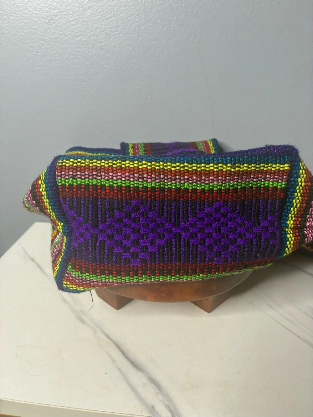 Pinzon Woven Backpack Purple Multicolor Festival Boho Bag